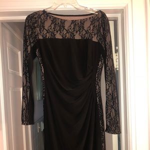 Chaps black dress with lace detail